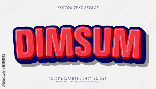 dimsum 3d editable vector text effect, trendy text effect style