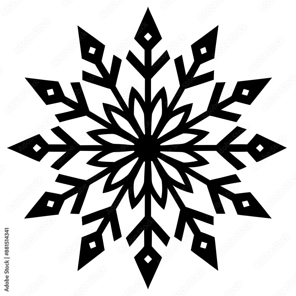 Snowflakes Nice element for Christmas banner, cards. New year ornament silhouette vector art illustration Snowflakes Nice element for Christmas banner, cards. New year ornament silhouette vector art illustration