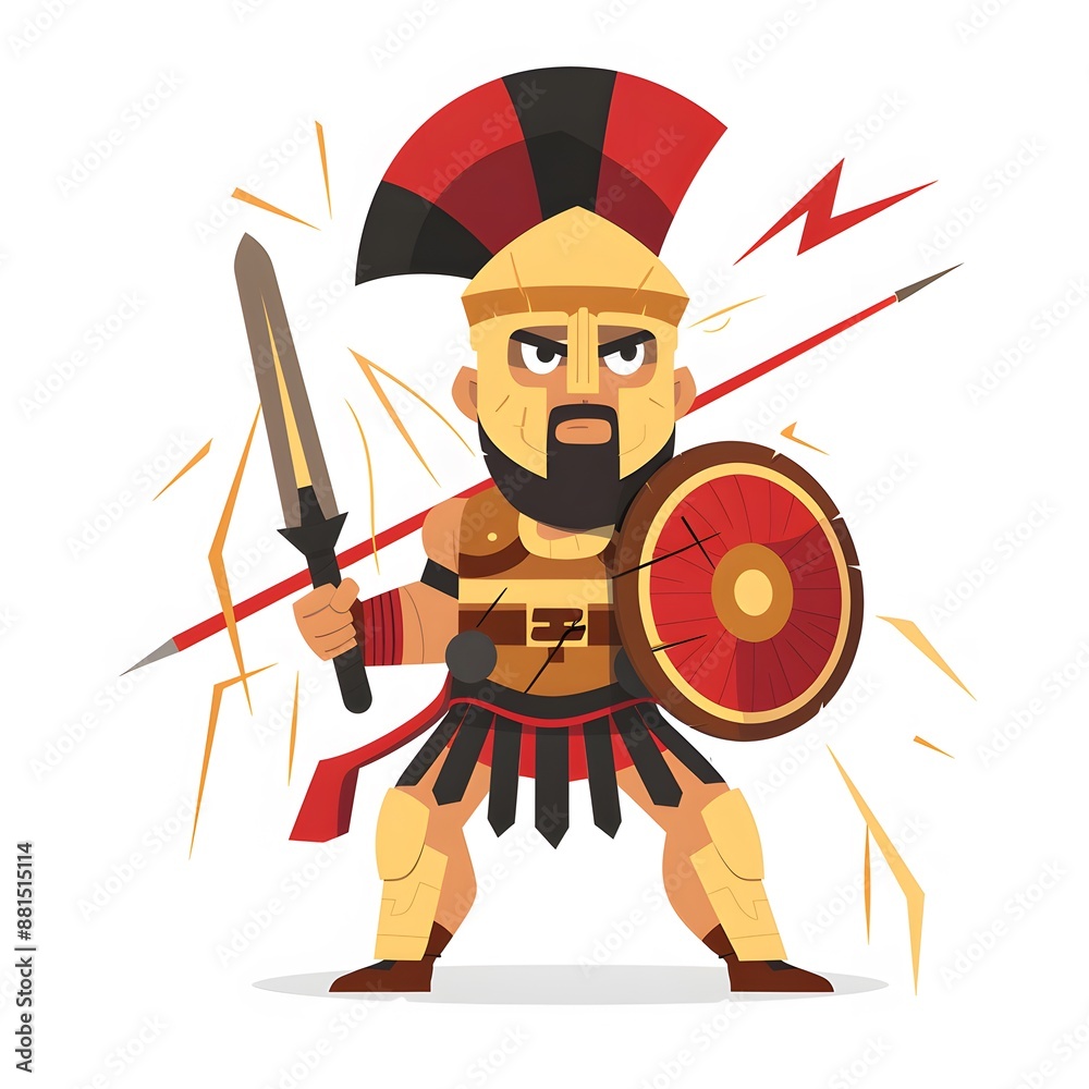 Obraz premium angry viking cartoon