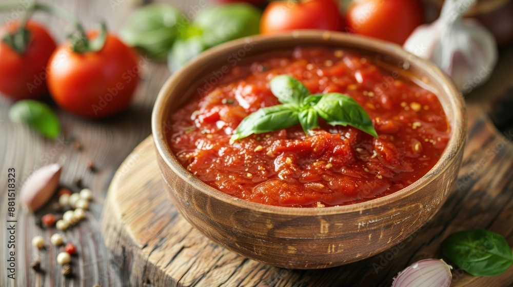 Homemade Red Tomato Sauce with Garlic and Basil Homemade Red Tomato Sauce with Garlic and Basil