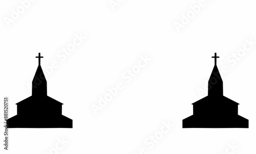 two silhouettes of churches with empty areas, suitable for orthodox Christmas events