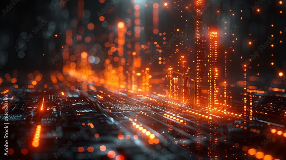 E-commerce Metrics in Focus: Futuristic Background and Data Visualizations E-commerce Metrics in Focus: Futuristic Background and Data Visualizations