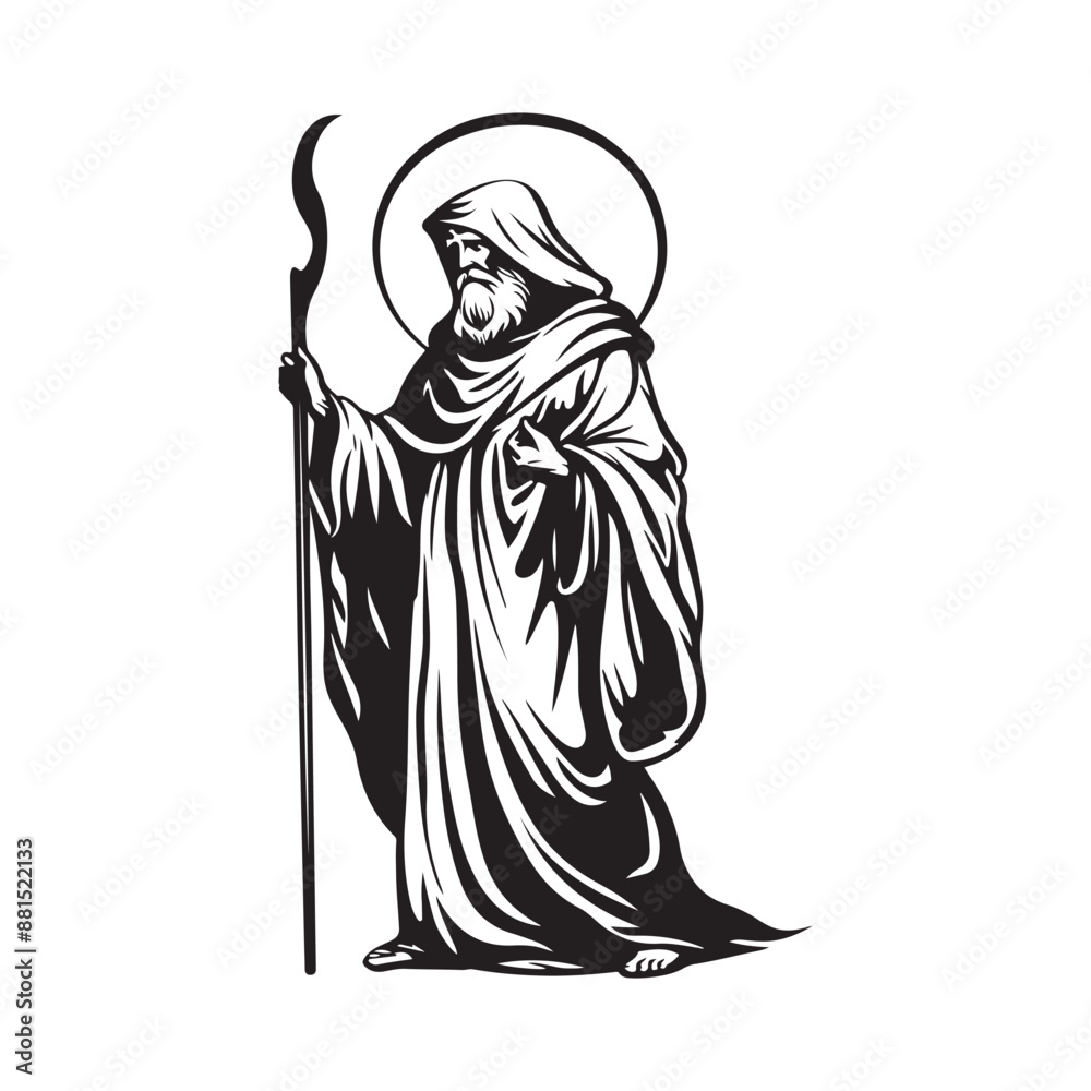  Man Religious Images vector.  Religious Figure Images isolated on white background