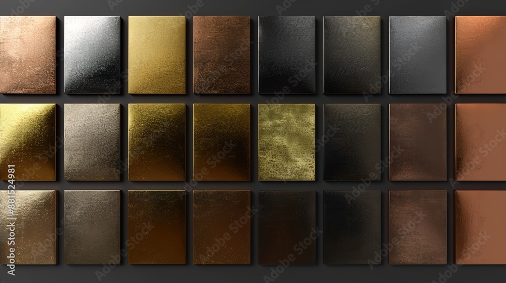Gold rose, silver, bronze, copper and golden foil texture gradation ...