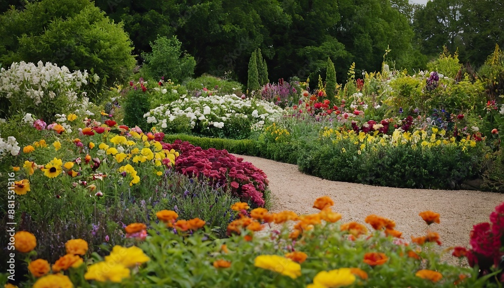 Obraz premium Beautiful garden with hydrangeas in Brittany 