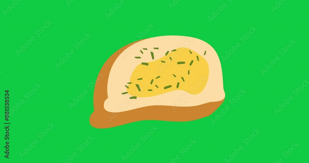 animation homemade tasty bread with garlic animation homemade tasty bread with garlic