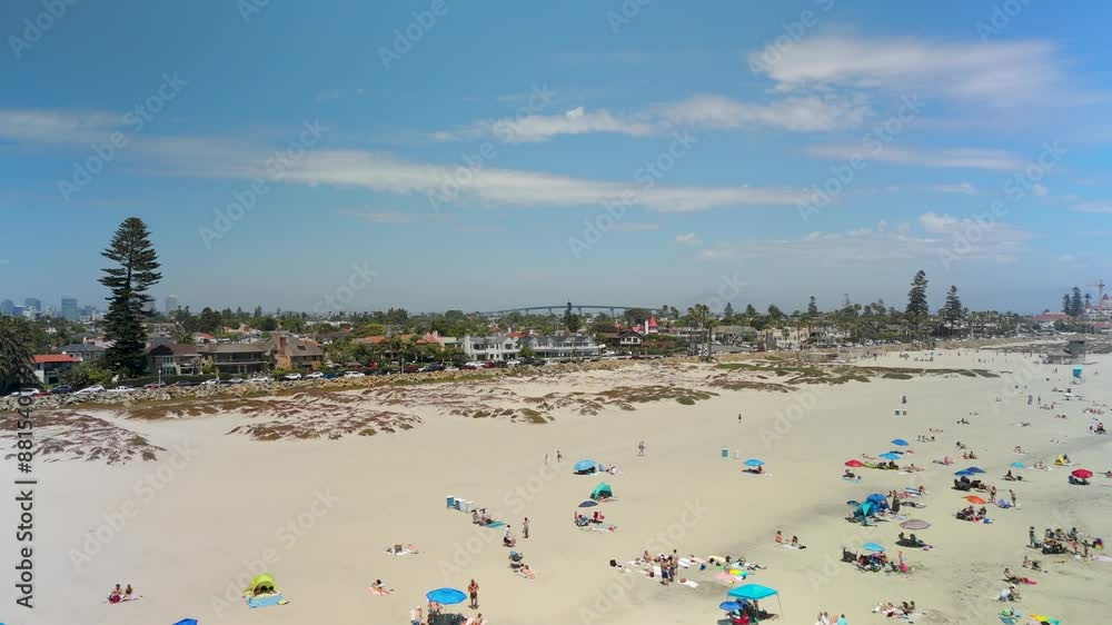 Coronado Beach In San Diego, California At Daytime - Aerial Drone Shot Coronado Beach In San Diego, California At Daytime - Aerial Drone Shot