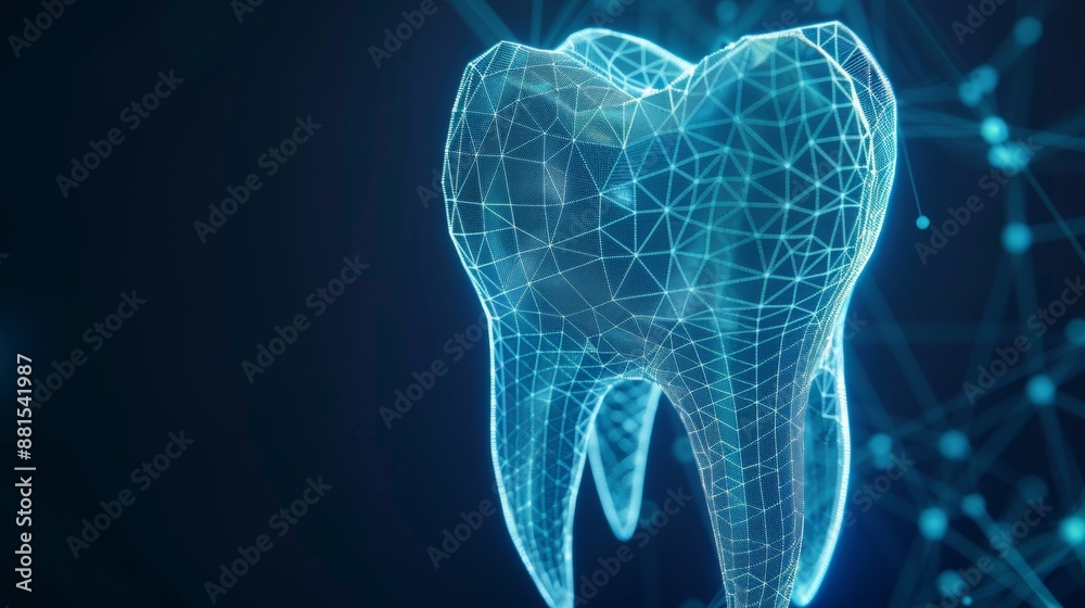 3D Illustration of a Tooth from Digital Polygon 3D Illustration of a Tooth from Digital Polygon