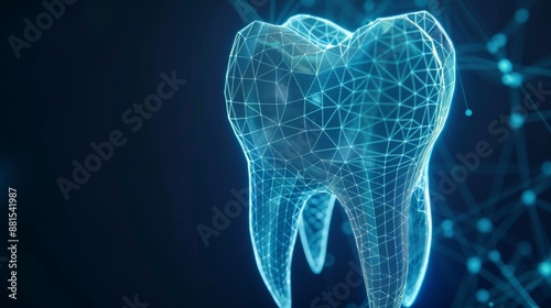 3D Illustration of a Tooth from Digital Polygon