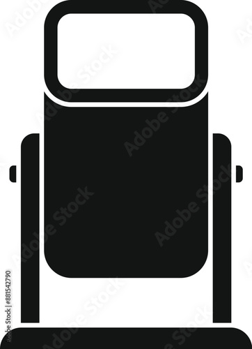 Black silhouette icon of a big led spotlight standing on a tripod, commonly used on movie sets