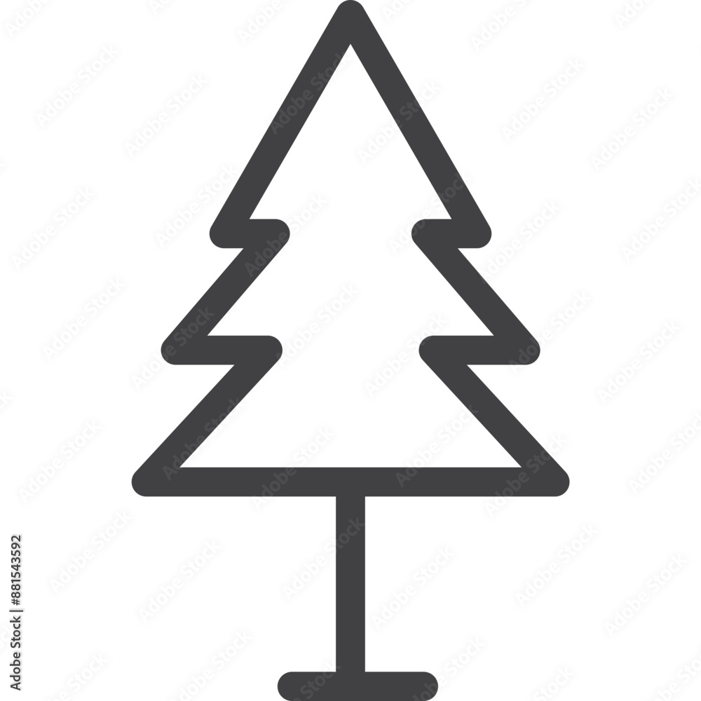 Christmas tree outline icon on white background Christmas tree outline icon on white background