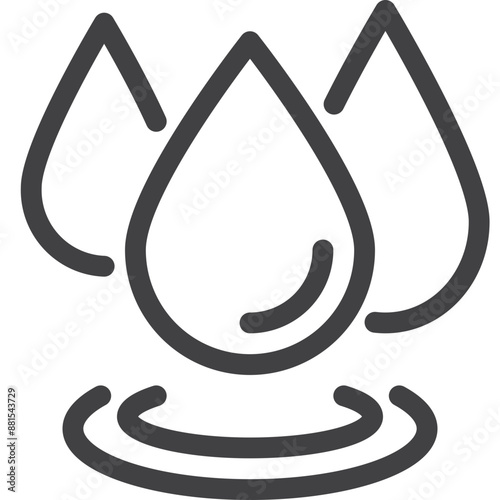 Water outline icon on white background