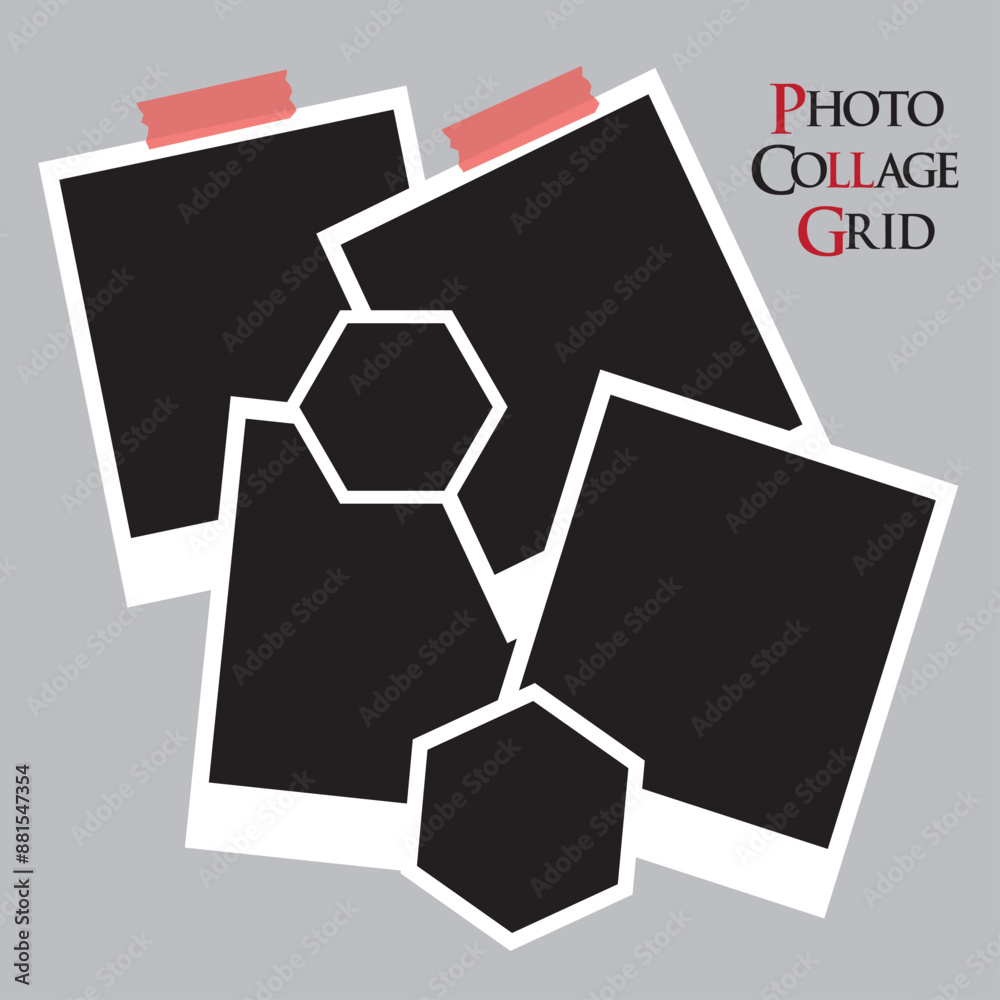 6 photo collage template. vector illustration, new collections 6 photo collage template. vector illustration, new collections
