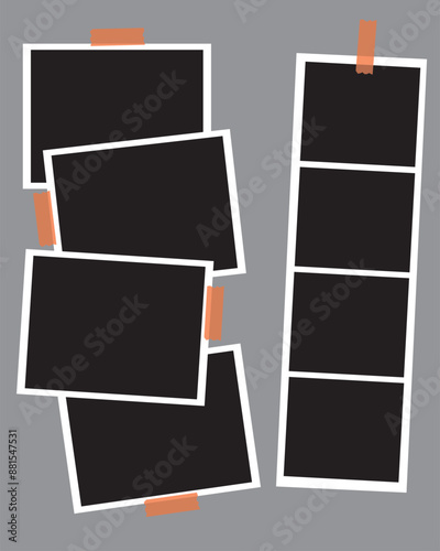 8 photo collage template. vector illustration, new collections