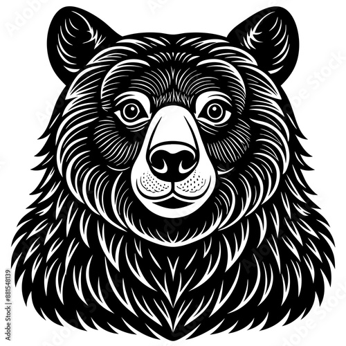 Adorable Yogi Bear Vector Illustration - Cartoon, Clipart, Line Art Design photo