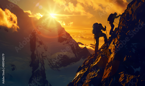 climber on top of the mountain