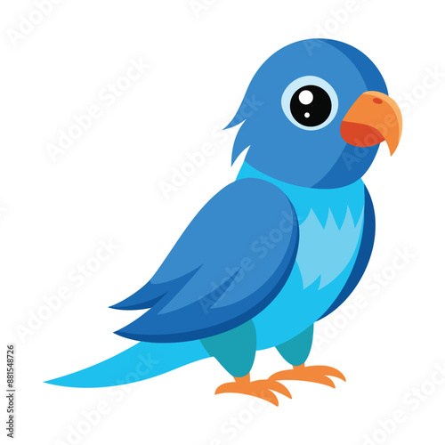 Illustration of Blue masked lovebird Isolated