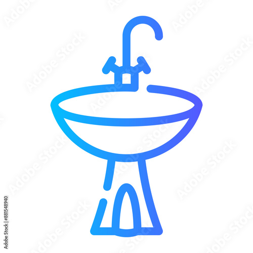 washbasin Line Gradient Icon
