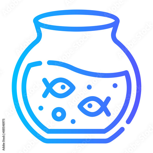aquarium Line Gradient Icon