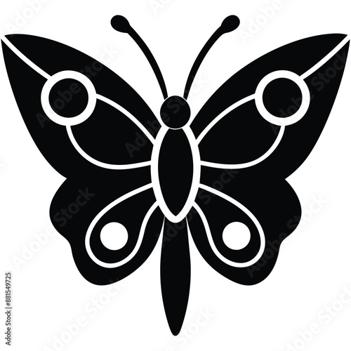 Butterfly Silhouette in Mariposa vector format only Black, Beautiful black and white butterfly isolated vector image