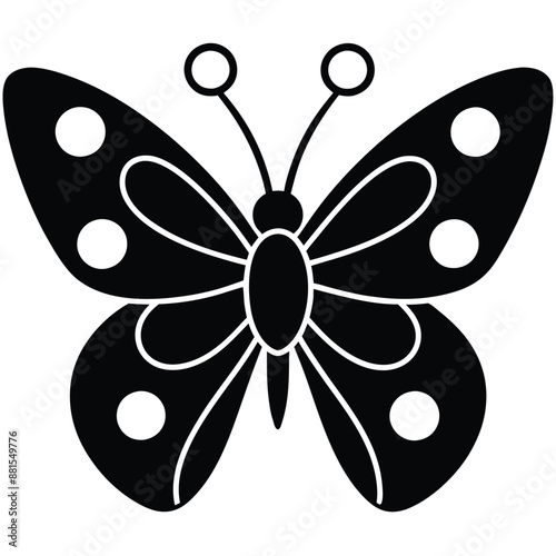 Butterfly Silhouette in Mariposa vector format only Black, Beautiful black and white butterfly isolated vector image