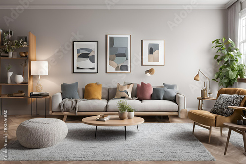 Contemporary Living Room Background for Zoom