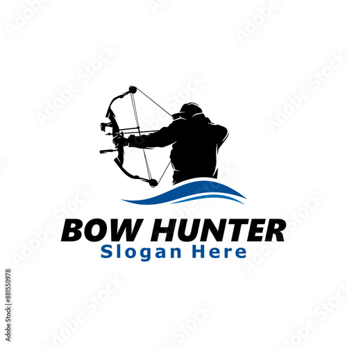 Bow Hunter logo design Vector illustration