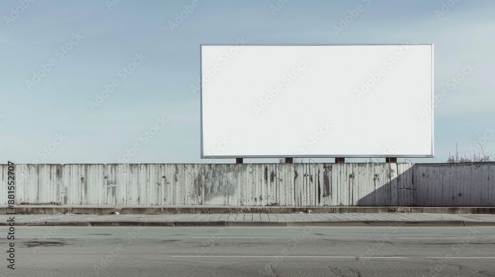Obraz premium Blank white advertising board