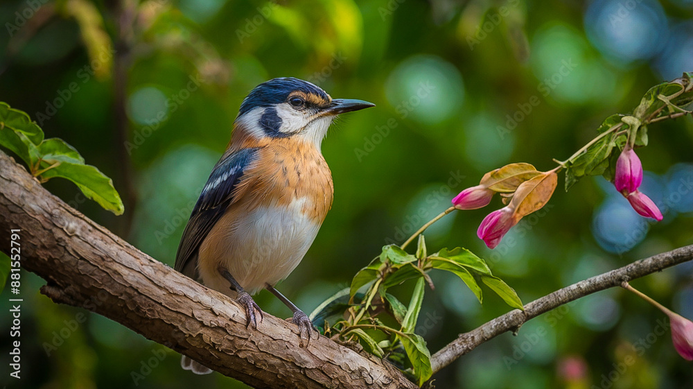 An CGI Bird on a three nature beaultiful An CGI Bird on a three nature beaultiful