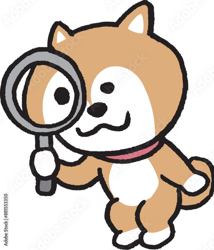 二頭身でシンプルでかわいい柴犬のキャラ素材