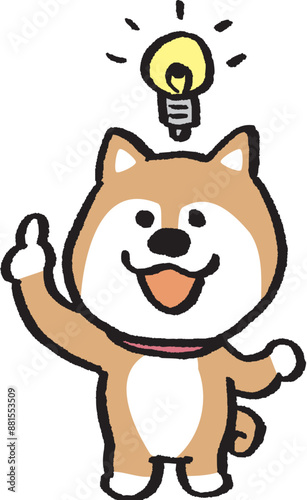 二頭身でシンプルでかわいい柴犬のキャラ素材