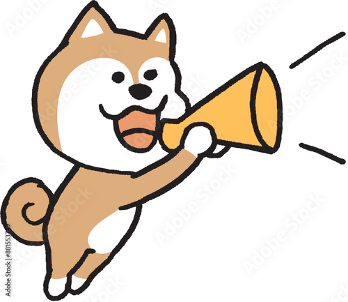 二頭身でシンプルでかわいい柴犬のキャラ素材