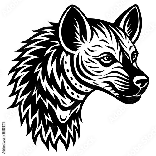 Hyena tattoo vector silhouette illustration svg file
