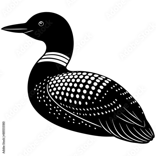 Loon black  vector silhouette illustration svg file
