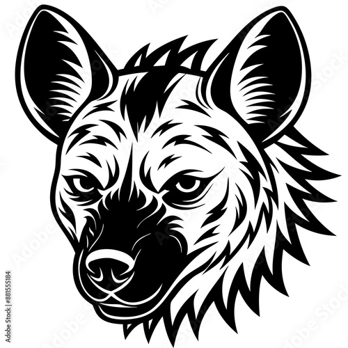 Hyena tattoo vector silhouette illustration svg file
