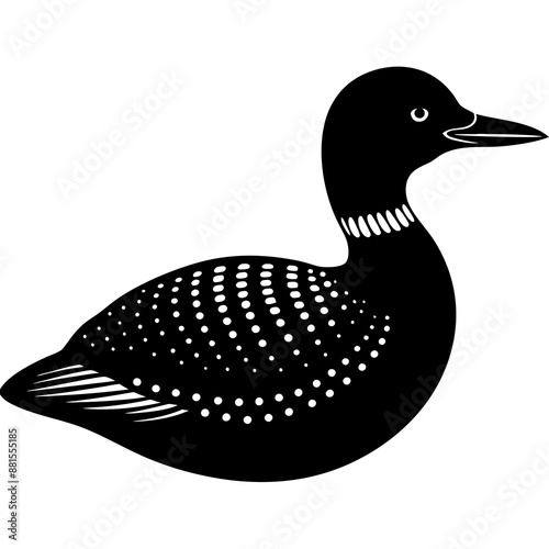 Loon black  vector silhouette illustration svg file
