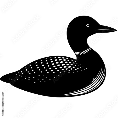 Loon black  vector silhouette illustration svg file
