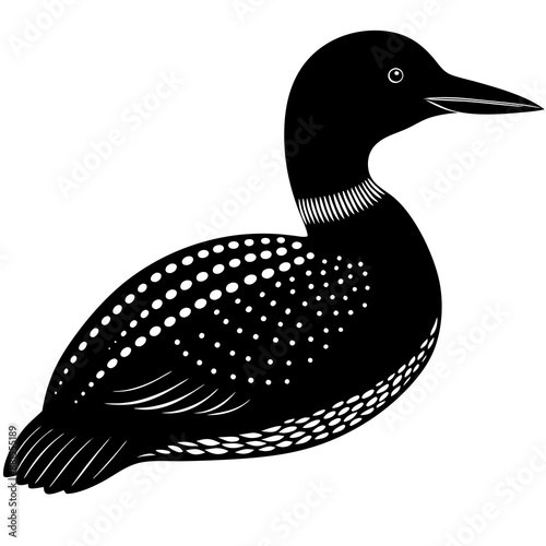 Loon black  vector silhouette illustration svg file
