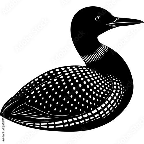 Loon black  vector silhouette illustration svg file
