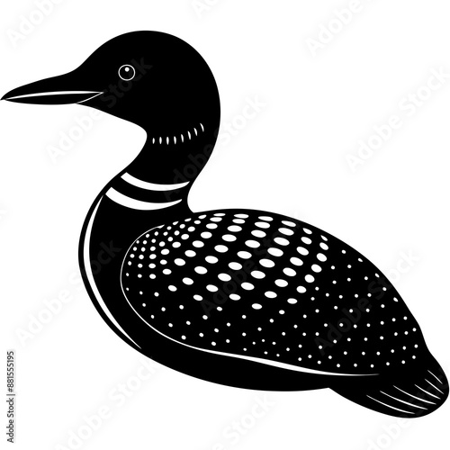 Loon black  vector silhouette illustration svg file
