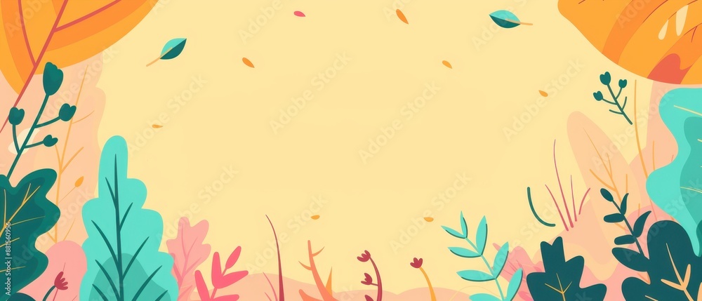 Thank you card, simple pastel gradient, flat design illustration