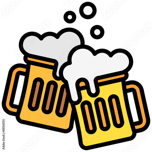 lineal multi color icon, related to oktoberfest, German traditional theme. use for UI or UX kit, app and web development.