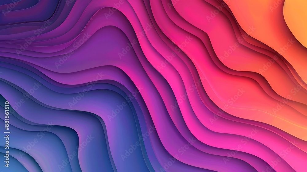Abstract Colorful 3D Paper Cut-Out Waves Background Abstract Colorful 3D Paper Cut-Out Waves Background