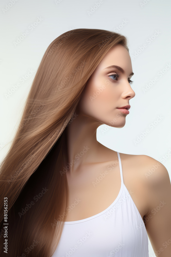 Fototapeta premium beautiful woman with long straight hair