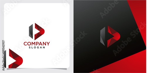 collection of initials letter D abstract geometric technology, business logo design vector template