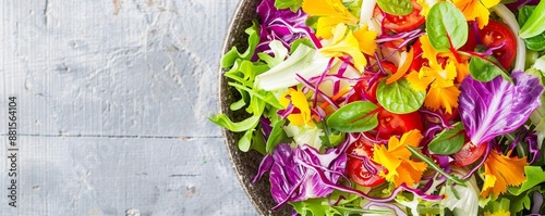 Stunning photo of a vibrant salad with a variety of vitaminrich vegetables, Cuisine, Vibrant salad photo