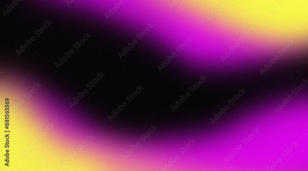 Abstract background with vibrant yellow purple border on black space and subtle noise grain texture Abstract background with vibrant yellow purple border on black space and subtle noise grain texture