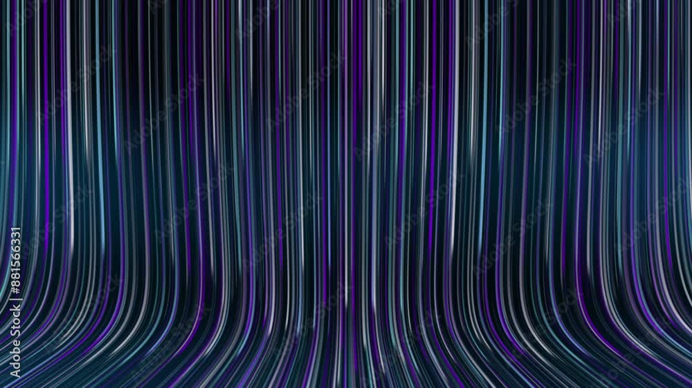 Racing neon glowing lines stripes animation motion graphics background dynamic abstract design technology rain warp bright particle color dark blue purple