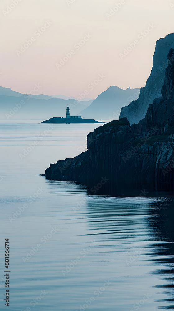 A tranquil coastal scene at twilight where the last rays of sunlight gently fade behind distant cliffs, creating a serene atmosphere. A tranquil coastal scene at twilight where the last rays of sunlight gently fade behind distant cliffs, creating a serene atmosphere.