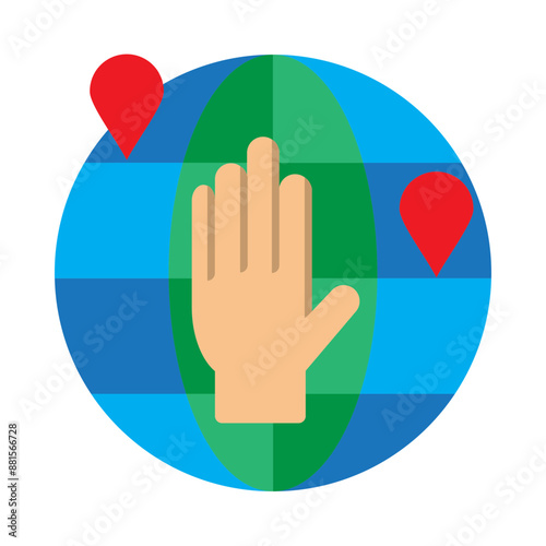 Volunteering Abroad Vector Flat Icon Design